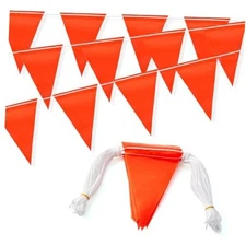 105FT Safety Warning Pennant Banner Flags – Multipurpose 105FT, 45PCS Orange