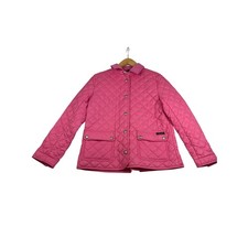 Polo Ralph Lauren Girls Pink Quilted Jacket Corduroy Collar Size L 12-14