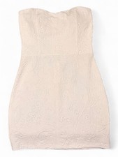 Windsor Women's Size Medium White Strapless Floral Embossed Jacquard Mini Dress