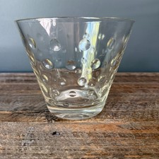 Vintage MCM Hazel Atlas Clear Capris Dot Glass Ice Bucket Bowl 1950s 5.25" Tall