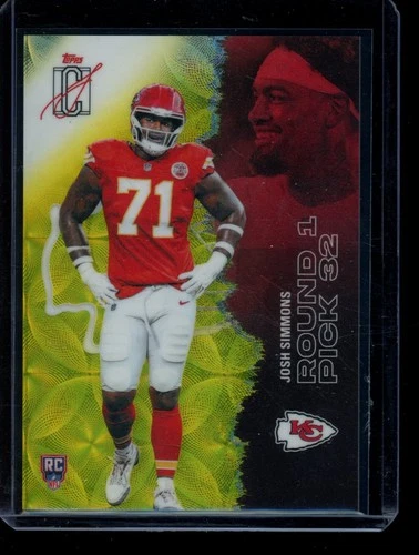 2025 Topps Signature Class #186 Josh Simmons Chrome Yellow Kaleidoscope RC