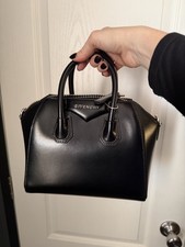 Givenchy Mini Antigona Black Leather Hand Bag...