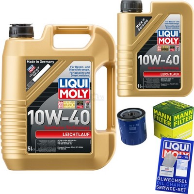 Inspektionspaket 6L Liqui Moly Leichtlauf 10W-40 für Peugeot 206 Schrägheck 306