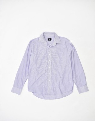 DACK'S Herren Slim Fit Hemd Large Lila Nadelstreifen Baumwolle KW01