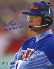 DAN REEVES BRONCOS 4X SB COACH SIGNED AUTOGRAPHED 8X10 PHOTO BECKETT AUTH