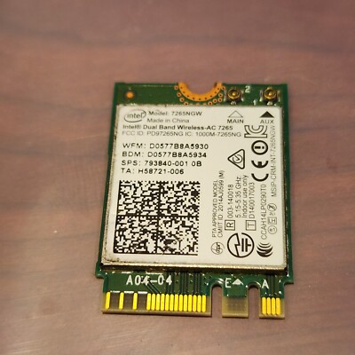 HP OMEN 15-AX033DX 15-AX252NR 7265NGW WIRELESS AC WI-FI CARD 793840-001 4909