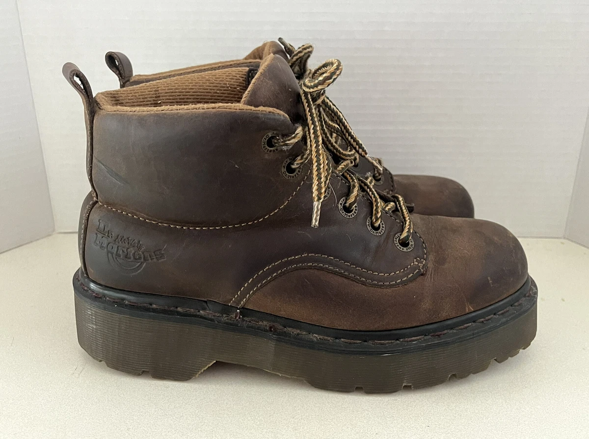 Dr Martens DOCS Y2K VTG AW004 8315 Chunky Heel Brown Boots Made in England UK 6