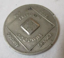 (c)1991 WSO - Narcotics Anonymous 3 Year Coin Token Chip III