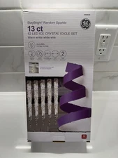 GE StayBright Random Sparkle 52 LED Ice Crystal Icicle Light 13 Ct Warm White