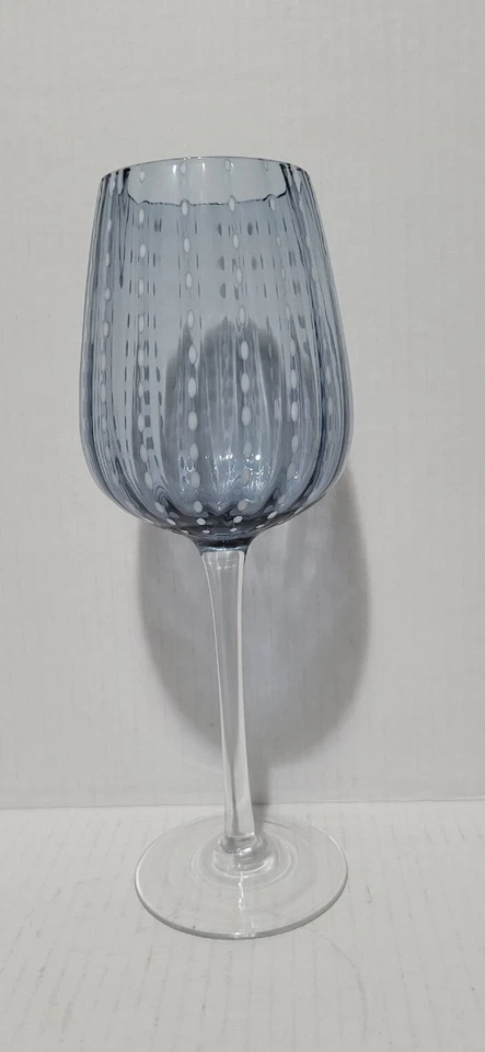 Copos de vinho (2) balão circular azul chuva branca - Imagem 2 de 4