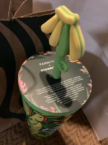Starbucks Farm Rio Yellow & Green Straw Tumbler with Banana Tumbler - Picture 2 of 3