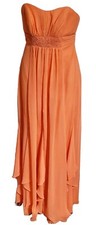 Y2k Womens Coral Babydoll Sequin Ruffle Balletcore Coquette Maxi Prom Dress 4