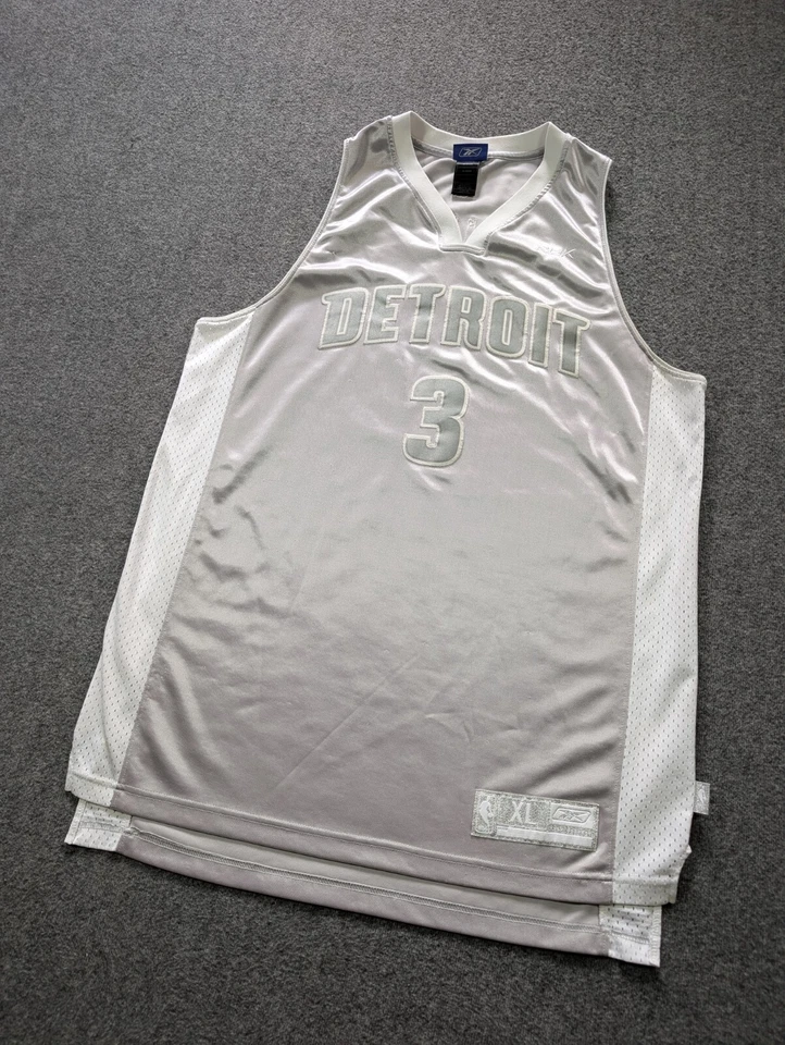 Camiseta deportiva REEBOK NBA BEN WALLACE Detroit PISTONS edición plateada baloncesto talla XL Foto 2 de 4