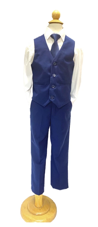 NUEVO JODANO Niños Elegante Calce Ajustado 5 Piezas Esmoquin en azul nuevo Expa. Cintura Talla 6 Foto 4 de 4