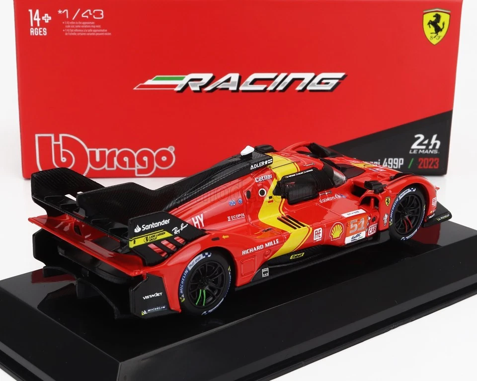 MODELLINO AUTO STATICO BURAGO FERRARI 499P LE MANS 2023 CALADO GIOVINAZZI 1/43 - Immagine 2 di 4