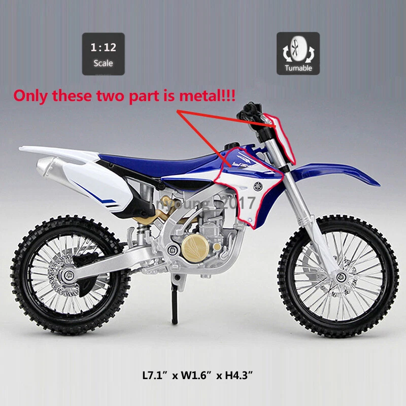 1:12 Yamaha YZ450F Motorcycle Model Diecast Dirt Bike Toy Car Toys for Boys Kids - Image 2 of 4