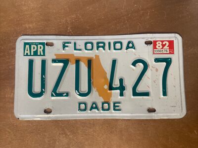 1982 Florida License Plate # UZU 427 Dade County | eBay
