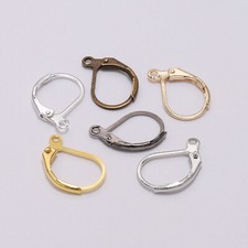50pcs French Lever Back Earwire Ear Wire Earring Hook with Hoop 10X15mm Making