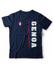 T-shirt Genoa città Liguria - Manica corta - Tifosi Stadio Squadra Mod Girocollo