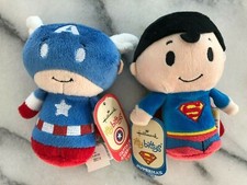 Hallmark Itty Bittys Stuffed Toy Superhero Set Superman Captain America NWT CUTE