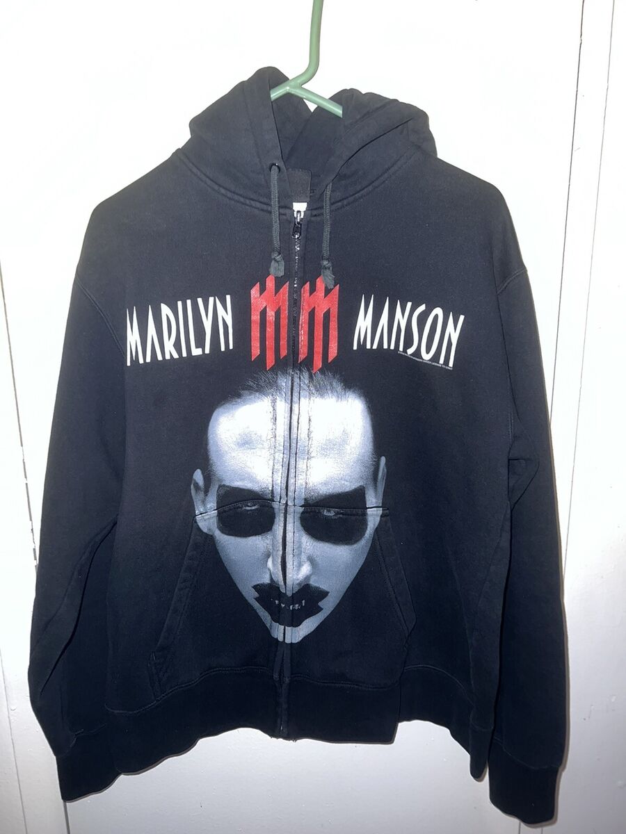 Vintage 2003 Marilyn Manson Giant Black Full Zip Up Hoodie L Vintage 2003 Marilyn Manson Giant Black Full Zip Up Hoodie L