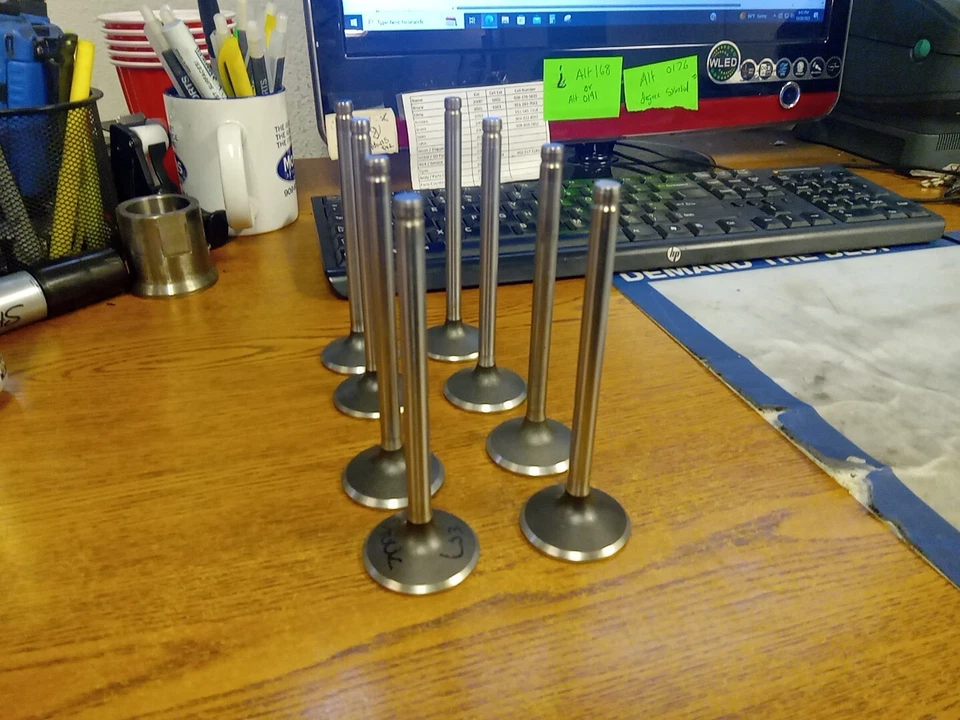 (8) 12582719 LS3 Exhaust Valves 2007+ 6.0L 6.2L L99 L96 L92 TAKE OFF - Image 2 of 4