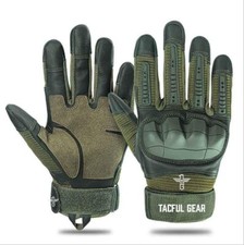 TacFul Tactical Gloves Hard Knuckle Military Police Leather Shooting Gear S-XL