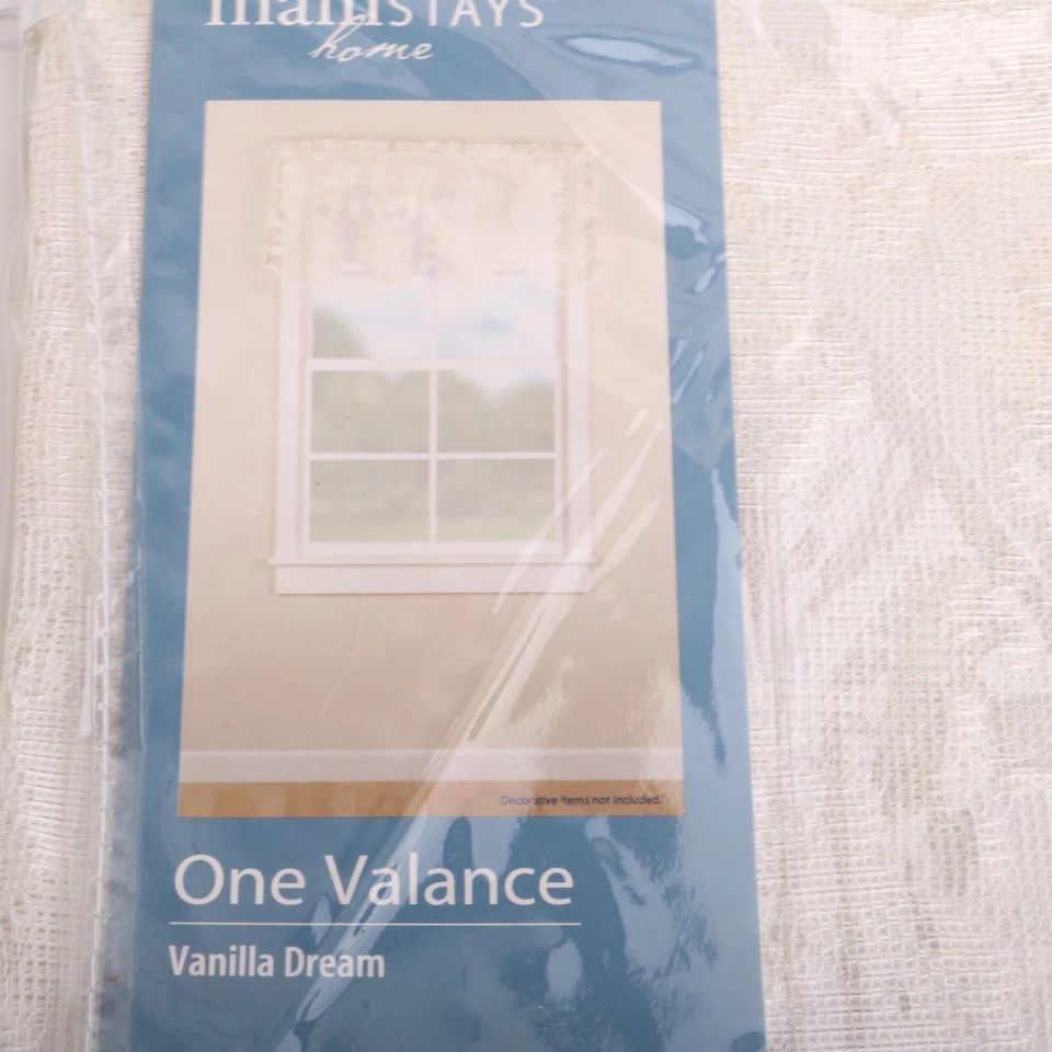 Mainstays Home Lace Valance RALEIGH Vanilla Dream 60” Wide 20” Long - Image 4 of 4