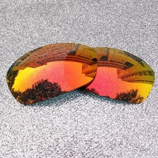 2 Sets Fire Red Polarized Replacement Lenses For-Oakley Split Jacket Sunglass