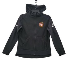 Adidas women Hooded track jacket Black M Medium SF LACROSSE Logo Full Zip