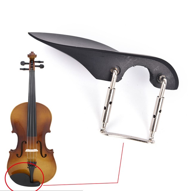 Professional 1/4 Violin Chin Rest with Silver Chinrest Screw Black WooN