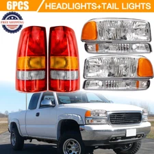 Set for 1999-2006 GMC Sierra 1500 2500 350 Headlights W/Bumper Light+Tail Lights