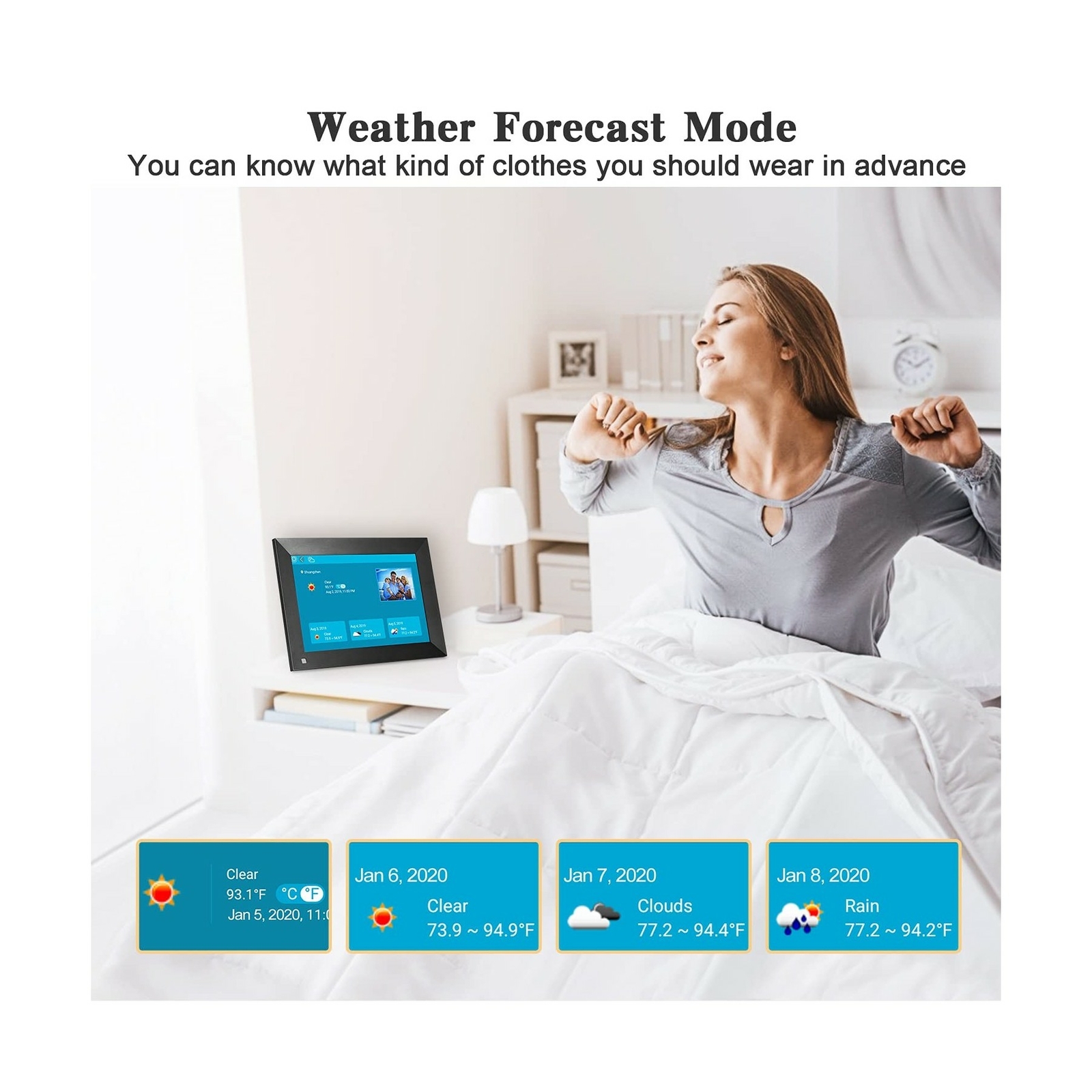 MRQ WiFi 10 Inch Full HD Digital Photo Frame Native 1080P High