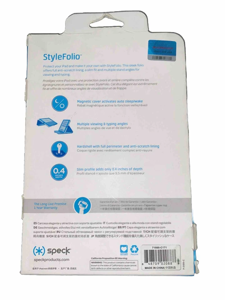 Blue iPad mini Folding Case, Cover, NEW, Speck StyleFolio Luxury Edition - Image 3 of 3