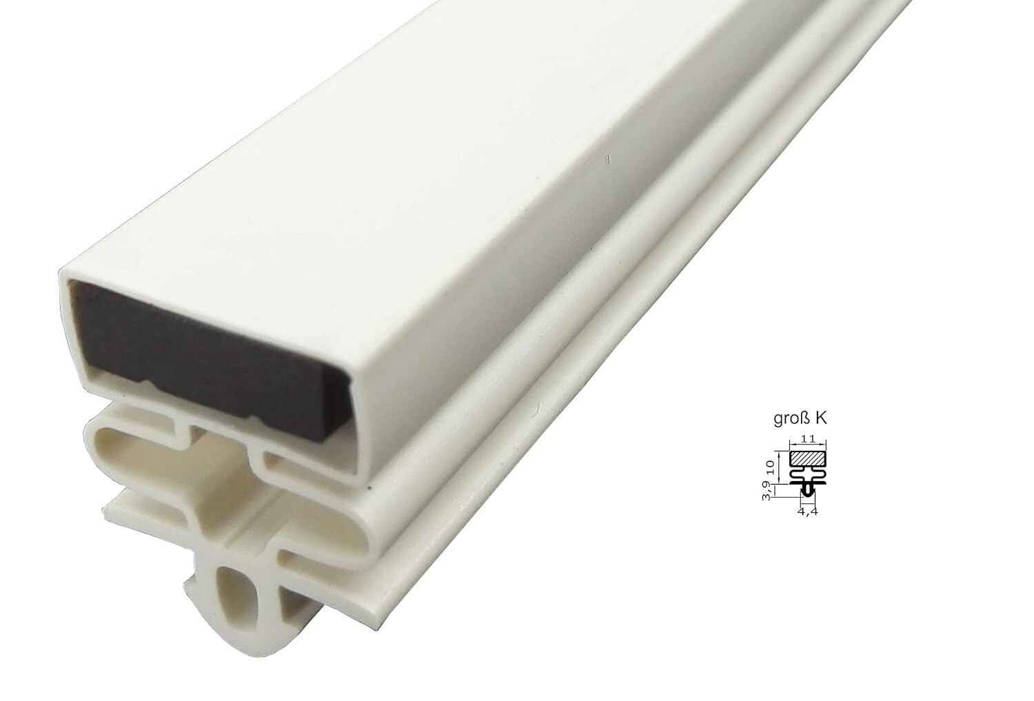 Junta magnética perfil grande K 2500 mm incl. cinta magnética junta nevera