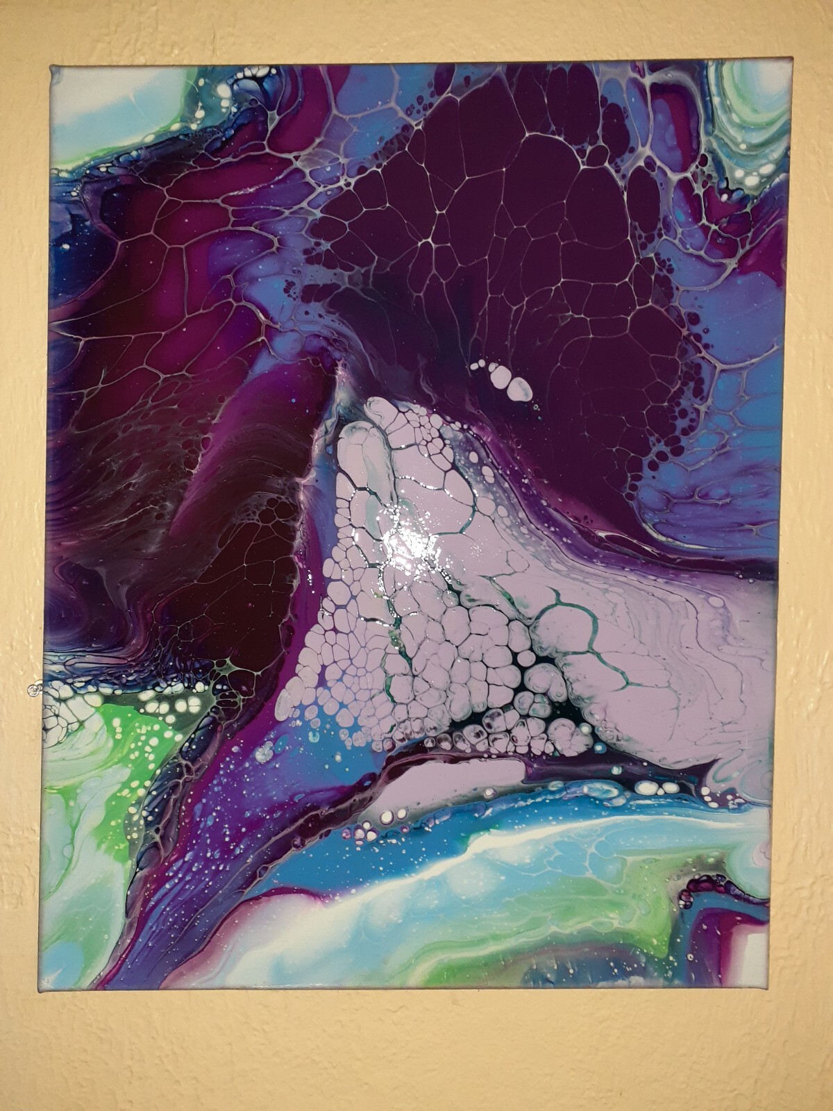 Beautiful modern original acrylic liquid art painting signed by artist