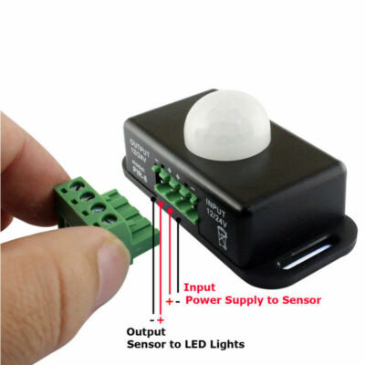 Automatic DC 12V/24V Body Infrared PIR Motion Sensor Switch For LED Light Strip