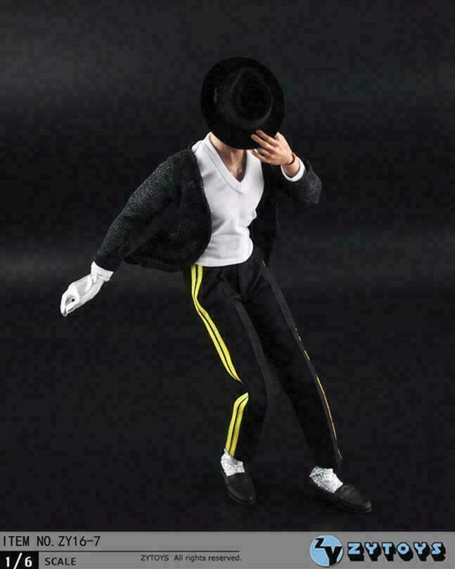 ZYTOYS 1/6 Scale Michael Jackson Dancing Hat Clothes Set For 12