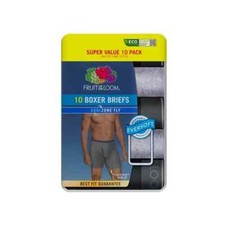 FRUIT OF THE LOOM 10 PK  - SIZE: S 28-30 - CoolZone Fly Tag Free Boxer Briefs