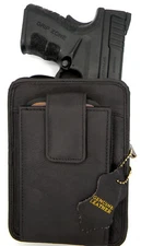 Brown Leather Pistol Pack Belt Holster Concealment Concealed Carry Weapon Holder