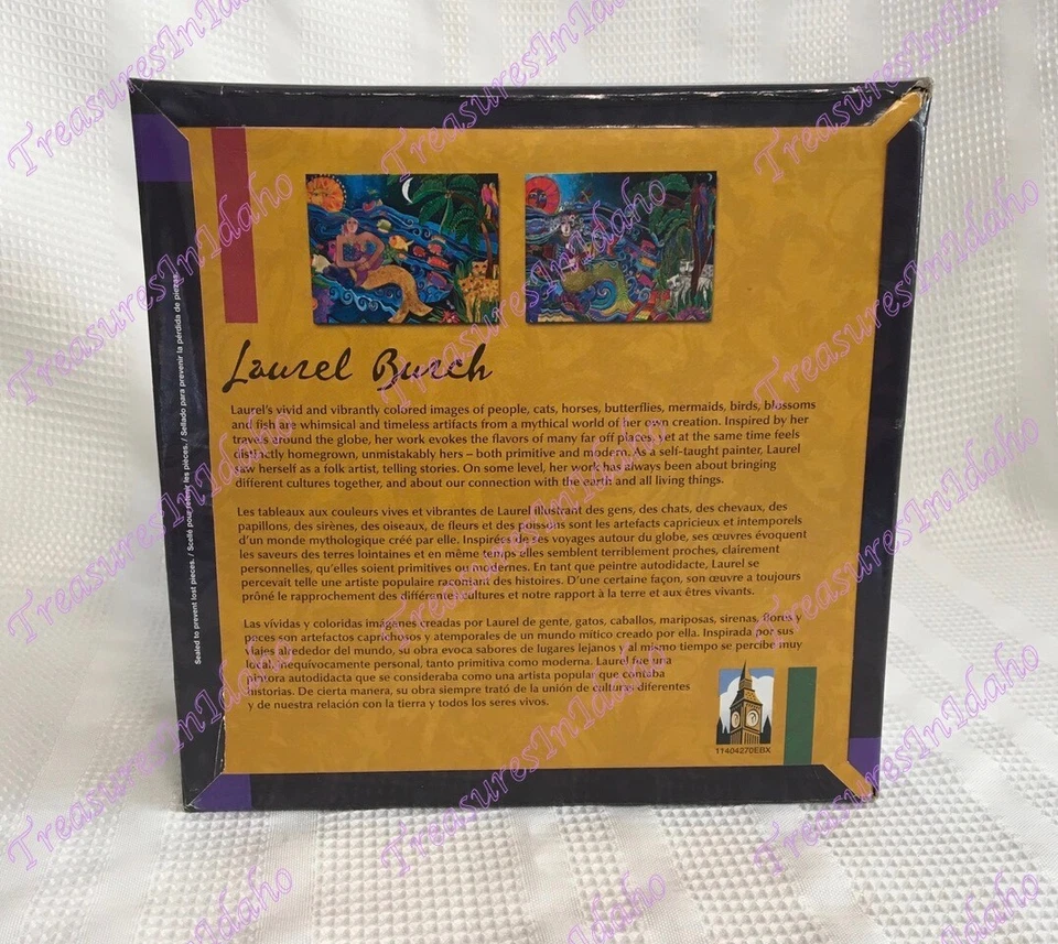 Caja rara, serie de artistas, rompecabezas artístico de la selva pez sirena, Big Ben Laurel Burch Foto 3 de 4