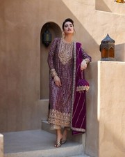 SALWAR KAMEEZ PAKISTANI INDIAN WEDDING PARTY WEAR DRESS BOLLYWOOD SUIT SHARARA