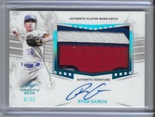 2019 Leaf Trinity RYAN GARCIA Premium Patch Platinum Foil Auto RC 4/35 Rangers 