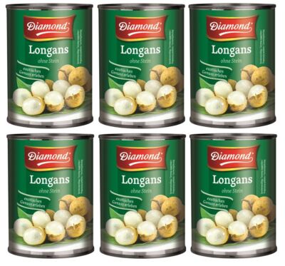 6er Pack - DIAMOND Longans, leicht gezuckert, entsteint (6x 567g / 227g ATG)