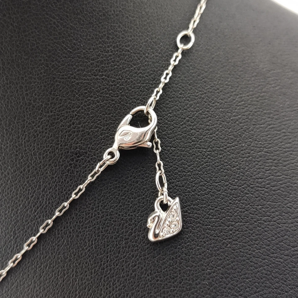 ⭐ Swarovski Halskette Collier Anhänger Strass Stein Kette Perle Silber 142 ⭐ - Bild 4 von 4
