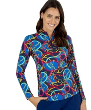 NWT IBKUL Golf Tennis 1/4 Zip Top XS S M L XL 2XL Red Activewear Long sleeve C1