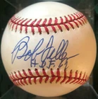 Bob Feller HOF 62 Official AL-Bobby Brown Autographed Baseball