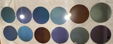 12 PC Lot 200mm 8" Semiconductor Silicon Test Wafers Different Color Plating