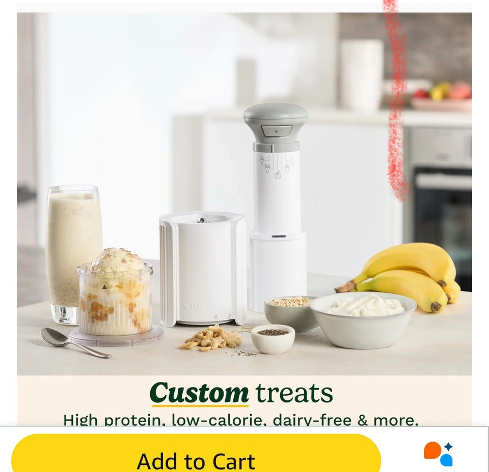 Cuisinart 紫色快冻冰淇淋冷冻护理机,绿色 — 第 4/4 张图片