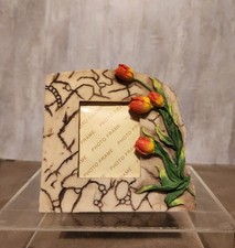 So Pretty  Small 3D Floral Picture Frame 2.5 in X 2 in. opening for Photo.